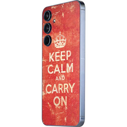 Keep Calm and Carry On Distressed Galaxy A55 5G Skin